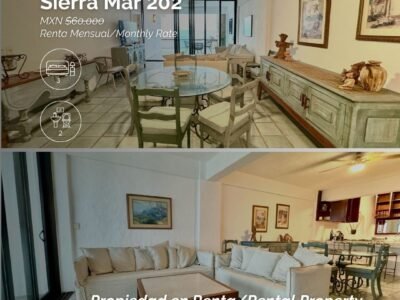 Departamento frente al mar con 3 recámaras en Sierra Mar